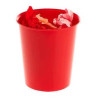 (2001 RJ) ARCHIVO 2000 PAPELERA DE PLÁSTICO ARCHIVO 2000 OPCIONAL ARO SUJETABOLSAS CAPACIDAD 16 LITROS 290X310 MM ROJO