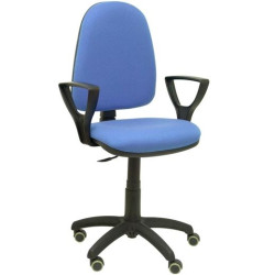 (04CPBALI261BGOLFRP) PIQUERAS Y CRESPO SILLA AYNA REGULABLE EN ALTURA C/ BRAZOS FIJOS RUEDAS DE PARQUÉ BALI AZUL CLARO