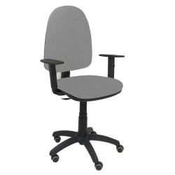 (04CPBALI40B10RP) PIQUERAS Y CRESPO SILLA AYNA CP BRAZOS REGULABLES RUEDAS DE PARQUET TEJIDO BALI GRIS CLARO