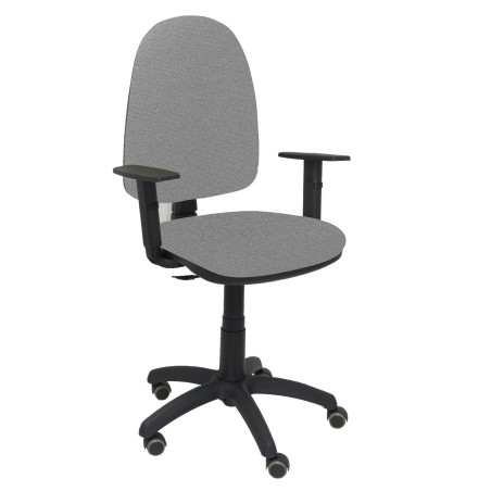 (04CPBALI40B10RP) PIQUERAS Y CRESPO SILLA AYNA CP BRAZOS REGULABLES RUEDAS DE PARQUET TEJIDO BALI GRIS CLARO