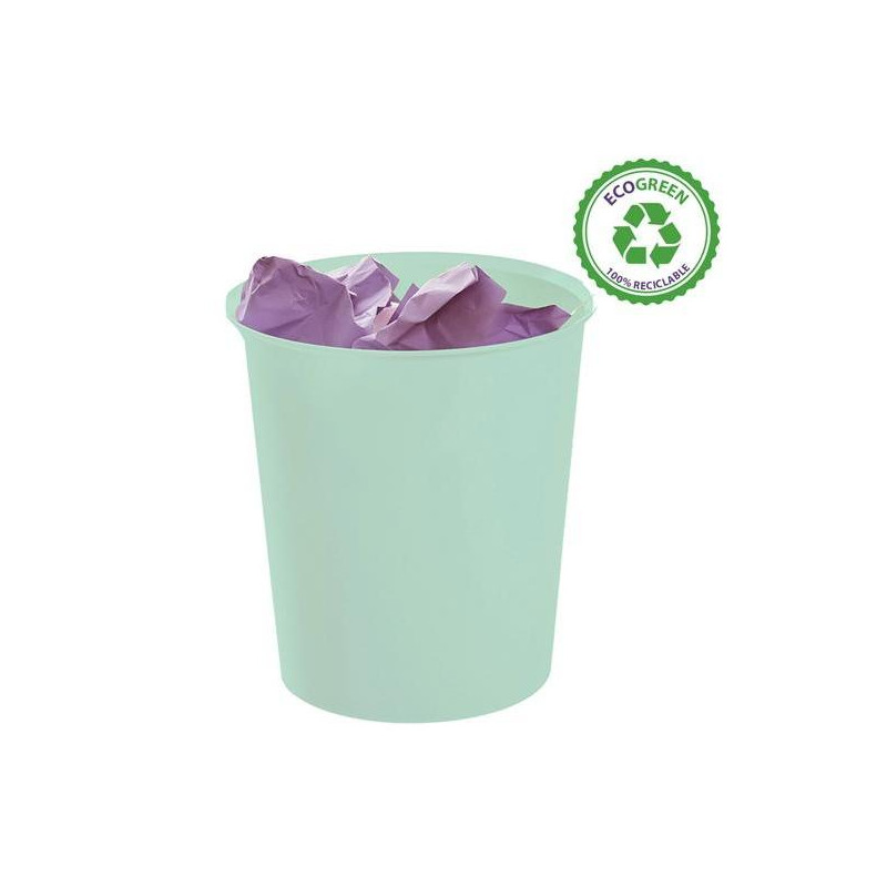 (2001 VE PS) ARCHIVO 2000 PAPELERA ECOGREEN 18 LITROS 240X310MM RECICLADO VERDE PASTEL