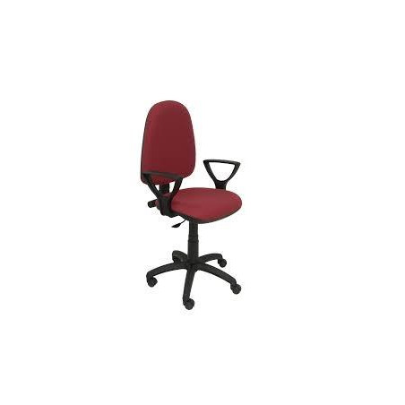 (04CPBALI933BGOLF) PIQUERAS Y CRESPO SILLA AYNA GIRATORIA CONTACTO PERMANENTE BRAZOS/F TEJIDO BALI GRANATE