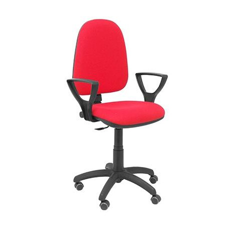 (04CPBALI350BGOLFRP) PIQUERAS Y CRESPO SILLA AYNA REGULABLE EN ALTURA C/ BRAZOS FIJOS RUEDAS DE PARQUÉ BALI ROJO