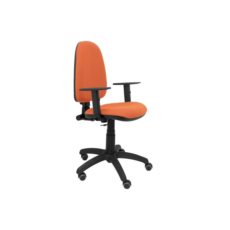 (04CPBALI363B10RP) PIQUERAS Y CRESPO SILLA AYNA GIRATORIA CONTACTO PERMANENTE BRAZOS/R RUEDAS DE PARQUÉ TEJIDO BALI MARRÓN