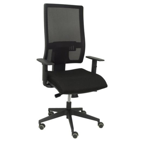 (10SBALI840SC) PIQUERAS Y CRESPO SILLA HORNA GIRATORIA SINCRO B/REGULABLES MALLA ASIENTO TEJIDO BALI NEGRO SIN CABECERO
