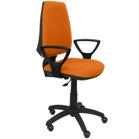 (14CPBALI308BGOLFRP) PIQUERAS Y CRESPO SILLA ELCHE GIRATORIA CP BRAZOS FIJOS RUEDAS DE PARQUET BALI NARANJA