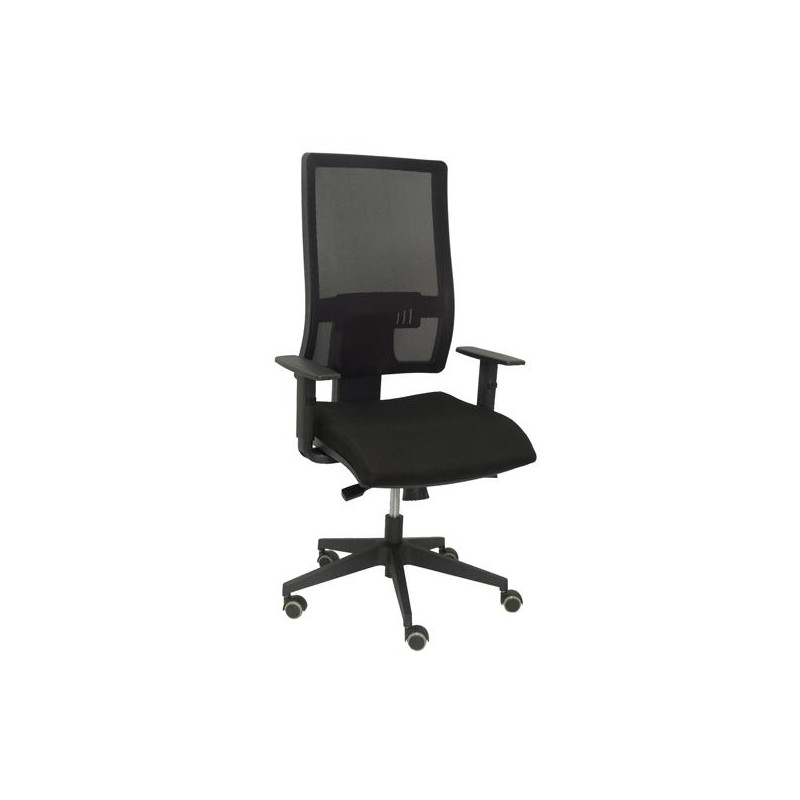 (10SBALI840SC) PIQUERAS Y CRESPO SILLA HORNA GIRATORIA SINCRO B/REGULABLES MALLA ASIENTO TEJIDO BALI NEGRO SIN CABECERO