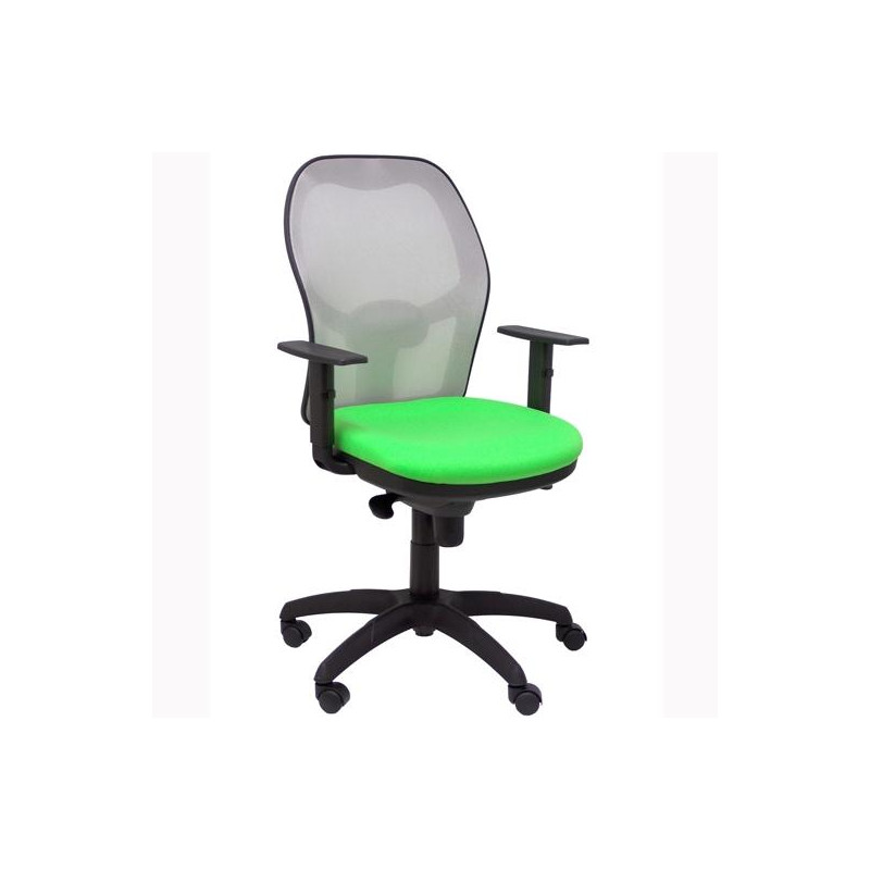 (15SGRBALI22) PIQUERAS Y CRESPO SILLA JORQUERA MALLA GRIS ASIENTO BALI VERDE PISTACHO