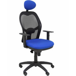 (15SNBALI229C) PIQUERAS Y CRESPO SILLA JORQUERA BRAZOS REGULABLES CABECERO FIJO MALLA NEGRA ASIENTO BALI AZUL