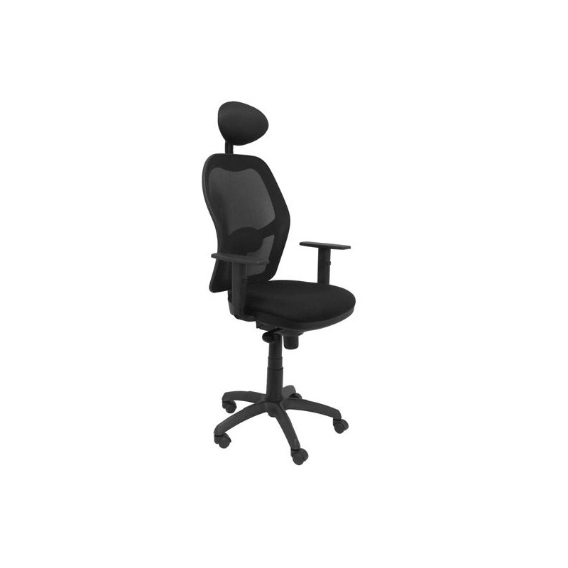 (15SNBALI840C) PIQUERAS Y CRESPO SILLA JORQUERA BRAZOS REGULABLES CABECERO FIJO MALLA NEGRA ASIENTO BALI NEGRO