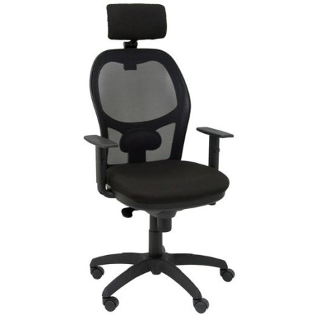 (15SNBALI840CRG) PIQUERAS Y CRESPO SILLA JORQUERA BRAZOS REGULABLES C/CABECERO REGULABLE MALLA NEGRA ASIENTO BALI NEGRO
