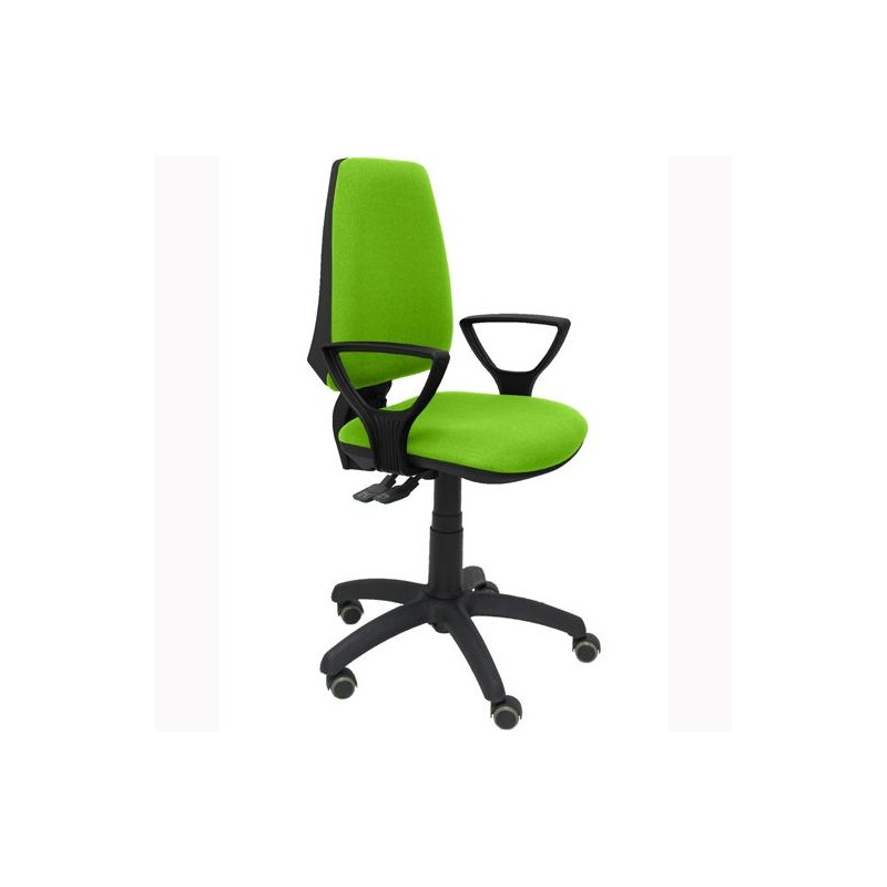 (14SBALI22BGOLFRP) PIQUERAS Y CRESPO SILLA ELCHE GIRATORIA SINCRO BRAZOS/F RUEDAS DE PARQUÉ TEJIDO BALI VERDE PISTACHO