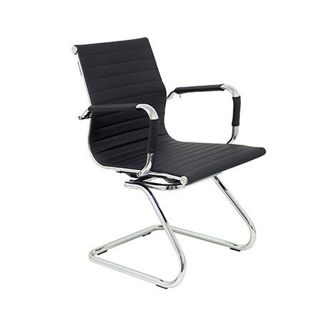 (258CPNE) PIQUERAS Y CRESPO MODELO MADROÑO SILLON PATIN ASIENTO Y RESPALDO EN SEMIPIEL COLOR NEGRO