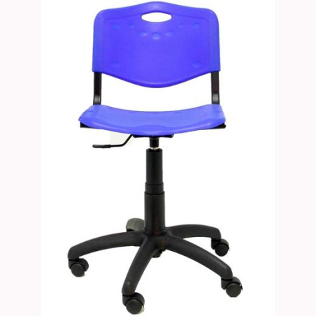 (26IGIRAZ) PIQUERAS Y CRESPO SILLA ROBLEDO GIRATORIA ASIENTO Y RESPALDO DE PLÁSTICO COLOR AZUL