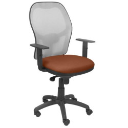 (15SGRBALI363) PIQUERAS Y CRESPO SILLA JORQUERA MALLA GRIS ASIENTO BALI MARRÓN