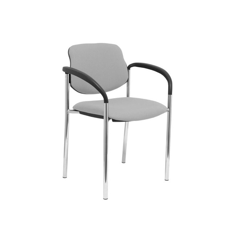 (27CRBALI40CB) PIQUERAS Y CRESPO SILLA FIJA STYL B/FIJOS CHASIS CROMO TEJIDO BALI GRIS