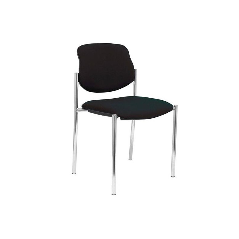 (27CRBALI840) PIQUERAS Y CRESPO SILLA FIJA STYL SIN BRAZOS CHASIS CROMO TEJIDO BALI NEGRO