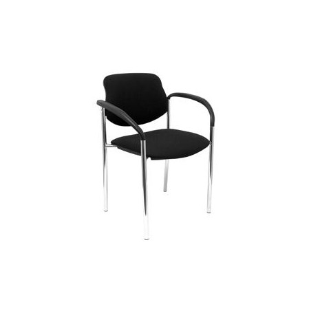 (27CRBALI840CB) PIQUERAS Y CRESPO SILLA FIJA STYL B/FIJOS CHASIS CROMO TEJIDO BALI NEGRO