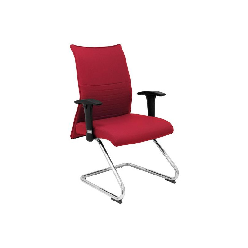 (208CPBALI933) PIQUERAS Y CRESPO SILLÓN CONFIDENTE PATÍN ALBACETE BRAZOS/F CHASIS CROMADO TEJIDO BALI GRANATE