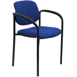 (27NBALI229CB) PIQUERAS Y CRESPO SILLA FIJA STYL B/FIJOS CHASIS NEGRO TEJIDO BALI AZUL