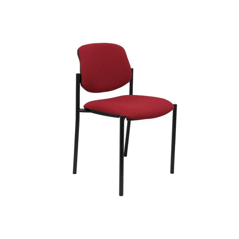 (27NBALI933) PIQUERAS Y CRESPO SILLA FIJA STYL S/BRAZOS CHASIS NEGRO TEJIDO BALI GRANATE