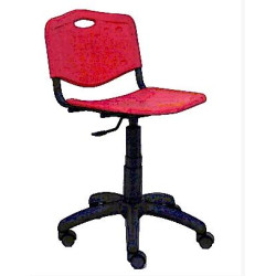 (26GI350RN) PIQUERAS Y CRESPO SILLA GIRATORIA ROBLEDO ASIENTO Y RESPALDO DE PLASTICO DE COLOR ROJO