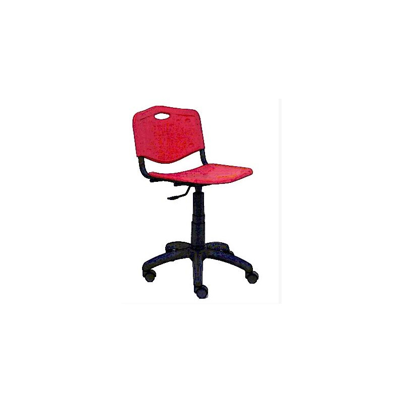 (26GI350RN) PIQUERAS Y CRESPO SILLA GIRATORIA ROBLEDO ASIENTO Y RESPALDO DE PLASTICO DE COLOR ROJO