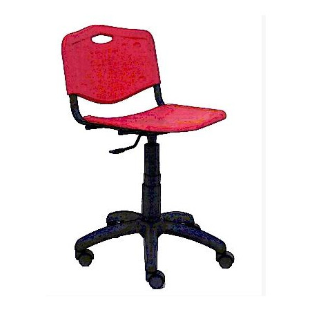 (26GI350RN) PIQUERAS Y CRESPO SILLA GIRATORIA ROBLEDO ASIENTO Y RESPALDO DE PLASTICO DE COLOR ROJO