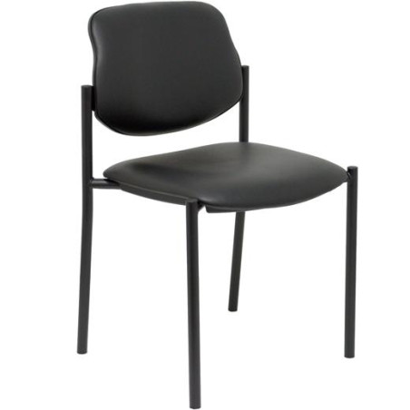 (27NSPNE) PIQUERAS Y CRESPO SILLA FIJA STYL S/BRAZOS CHASIS NEGRO TAPIZADO SIMILPIEL NEGRO