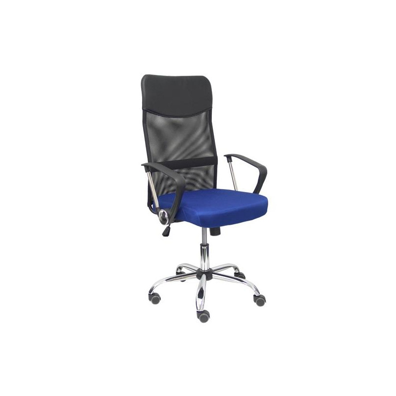 (31BM8403D229CRRP) PIQUERAS Y CRESPO SILLA GONTAR GIRATORIA BASCULANTE B/FIJOS RESPALDO MALLA NEGRA ASIENTO AZUL