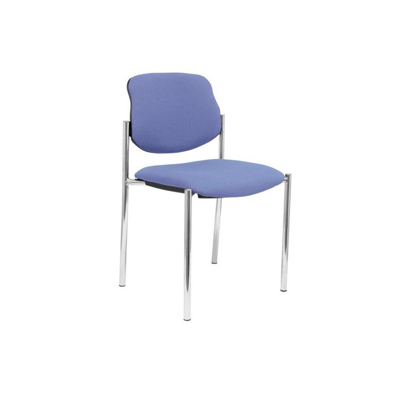 (27CRBALI261) PIQUERAS Y CRESPO SILLA FIJA STYL SIN BRAZOS CHASIS CROMO TEJIDO BALI AZUL CLARO