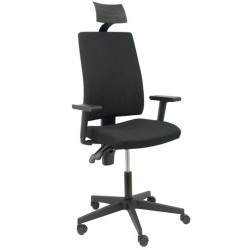 (322NECC) PIQUERAS Y CRESPO SILLA ERGONÓMICA I-LINE C/CABECERO B/REGULABLES TEJIDO ARÁN NEGRO