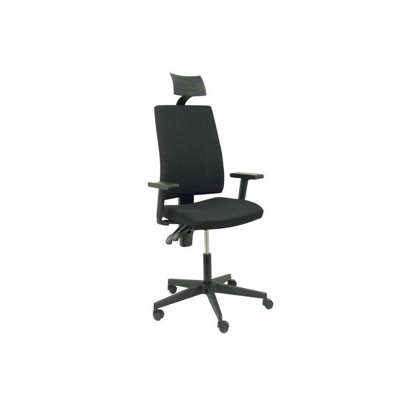 (322NECC) PIQUERAS Y CRESPO SILLA ERGONÓMICA I-LINE C/CABECERO B/REGULABLES TEJIDO ARÁN NEGRO