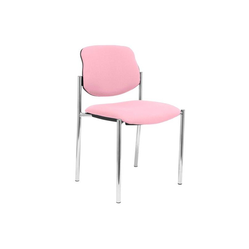 (27CRBALI710) PIQUERAS Y CRESPO SILLA FIJA STYL SIN BRAZOS CHASIS CROMO TEJIDO BALI ROSA