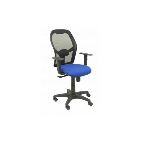 (345SNB229B10) PIQUERAS Y CRESPO SILLA ALOCÉN SINCRO B/REGULABLE RESPALDO DE MALLA NEGRO ASIENTO AZUL