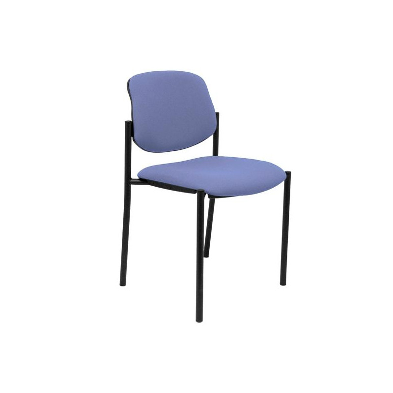 (27NBALI261) PIQUERAS Y CRESPO SILLA FIJA STYL S/BRAZOS CHASIS NEGRO TEJIDO BALI AZUL CLARO