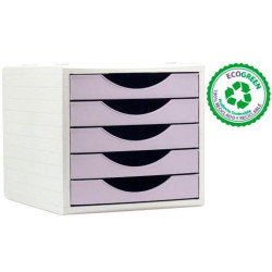 (4005 ML PS) ARCHIVO 2000 MÓDULO ORGANIZADOR ECOGREEN SOBREMESA 5 CAJONES 340X270X260 RECICLADO MALVA PASTEL