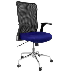 (4031AZ) PIQUERAS Y CRESPO SILLA MINAYA GIRATORIA MECANISMO BASCULANTE B/REGULABLES RESPALDO MALLA NEGRO ASIENTO 3D AZUL