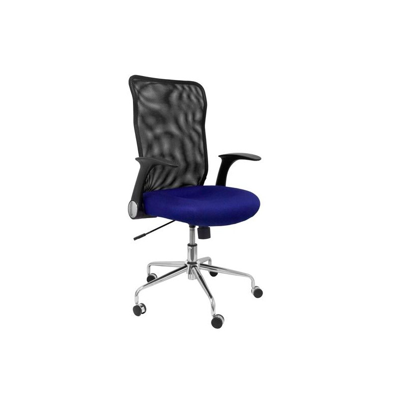 (4031AZ) PIQUERAS Y CRESPO SILLA MINAYA GIRATORIA MECANISMO BASCULANTE B/REGULABLES RESPALDO MALLA NEGRO ASIENTO 3D AZUL