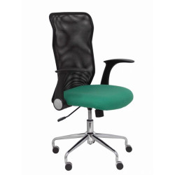 (4031BALI456) PIQUERAS Y CRESPO SILLA MINAYA GIRATORIA MECANISMO BASCULANTE B/REGULABLES RESPALDO MALLA NEGRO ASIENTO 3D VERDE