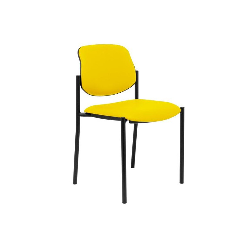 (27NSPAM) PIQUERAS Y CRESPO SILLA FIJA STYL S/BRAZOS CHASIS NEGRO TAPIZADO SIMILPIEL AMARILLO