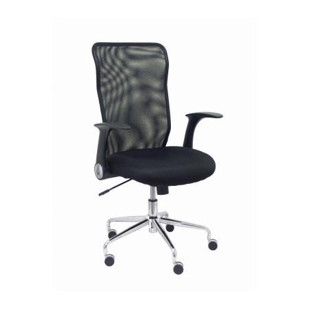 (4031NE) PIQUERAS Y CRESPO SILLA MINAYA GIRATORIA MECANISMO BASCULANTE B/REGULABLES RESPALDO MALLA NEGRO ASIENTO 3D NEGRO
