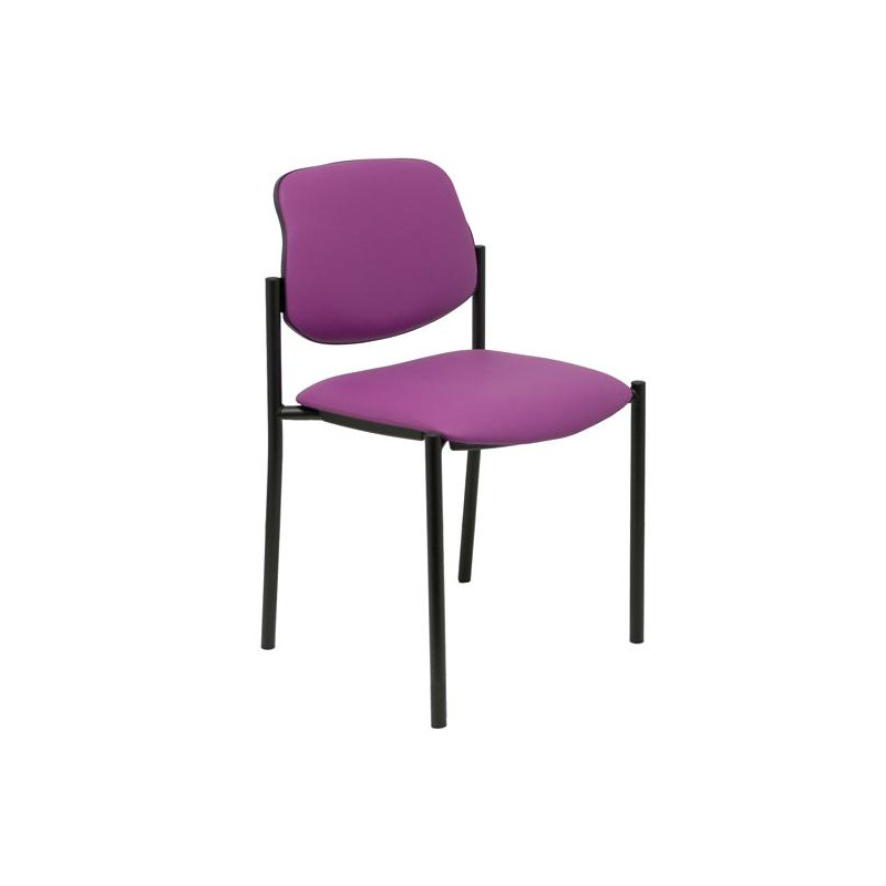 (27NSPMO) PIQUERAS Y CRESPO SILLA FIJA STYL S/BRAZOS CHASIS NEGRO TAPIZADO SIMILPIEL MORADO