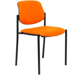 (27NSPNA) PIQUERAS Y CRESPO SILLA FIJA STYL S/BRAZOS CHASIS NEGRO TAPIZADO SIMILPIEL NARANJA