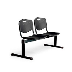 (B2PINE) PIQUERAS Y CRESPO BANCADA ISO 2 PLAZAS ASIENTO Y RESPALDO PVC NEGRO
