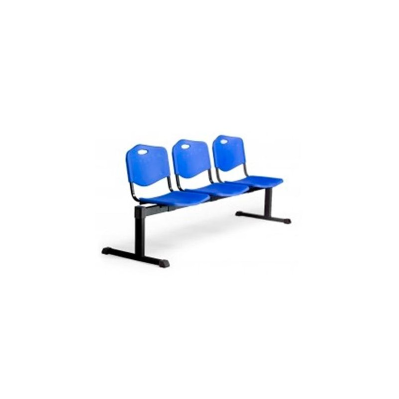 (B3PIAZ) PIQUERAS Y CRESPO BANCADA ISO 3 PLAZAS ASIENTO Y RESPALDO PVC AZUL