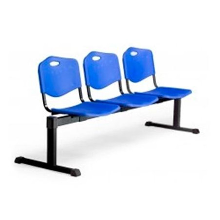 (B3PIAZ) PIQUERAS Y CRESPO BANCADA ISO 3 PLAZAS ASIENTO Y RESPALDO PVC AZUL