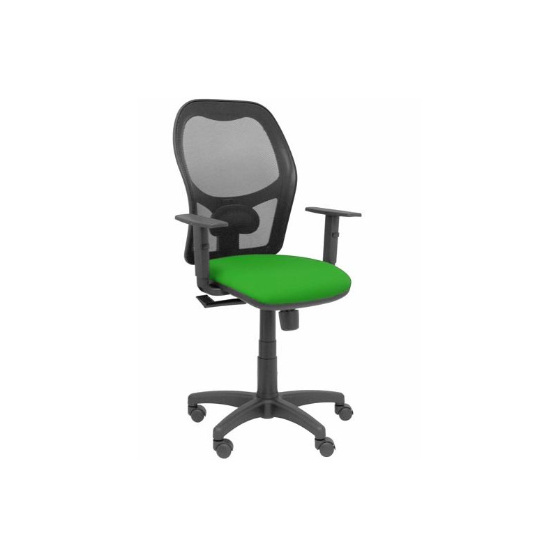 (345SM840B15B10CRN) PIQUERAS Y CRESPO SILLA ALOCÉN SINCRO B/REGULABLES REFUERZO LUMBAR RESPALDO MALLA NEGRO ASIENTO BALI VERDE