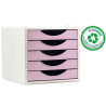(4005 RS PS) ARCHIVO 2000 MÓDULO ORGANIZADOR ECOGREEN SOBREMESA 5 CAJONES 340X270X260 RECICLADO ROSA PASTEL