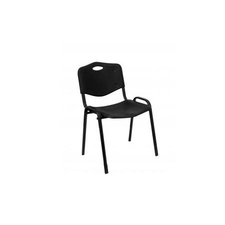 (PACK226PTNI840) PIQUERAS Y CRESPO PACK DE 2 SILLAS FIJAS APILABLES ISO ASIENTO Y RESPALDO PVC NEGRO
